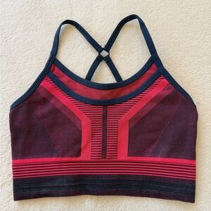 Strappy Sports Bra - Black and Red